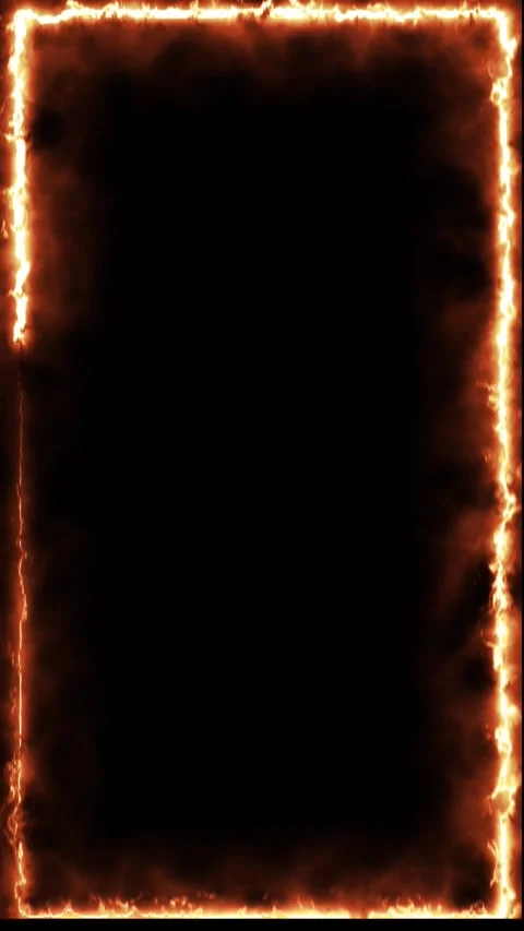 Burning rectangle border with smoke effect. Vidéo 331898497