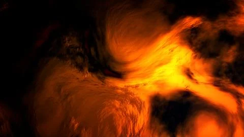 Burning red and orange bio contour material - abstract 3D rendering Stock Illustration