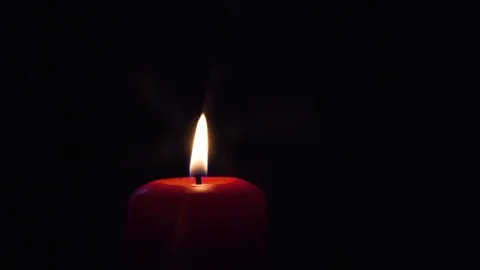 Burning Red Candle Beautiful Stock-Footage 113399409