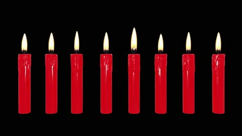 Burning red candles. 3D render Stock Footage 163418992
