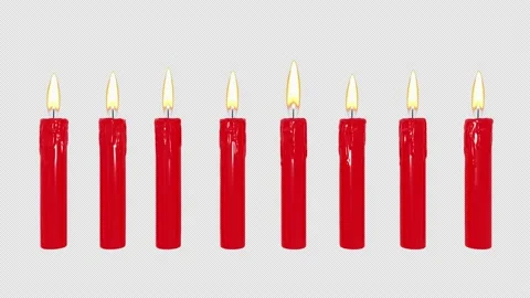 Burning red candles. 3D render Stock Footage 163420653