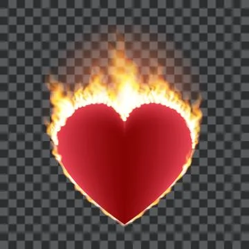 Burning red heart concept Stock Illustration
