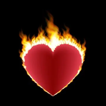 Burning red heart concept Stock Illustration