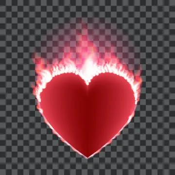 Burning red heart concept Stock Illustration