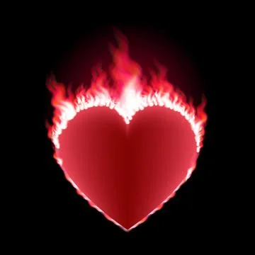 Burning red heart concept Stock Illustration