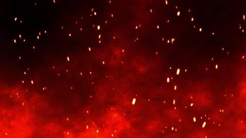 Burning red hot sparks rise from fire se... | Stock Video | Pond5