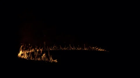 Burning Ring of Fire with Rising Flames - Isolated VFX Overlay Stock Footage 332063635