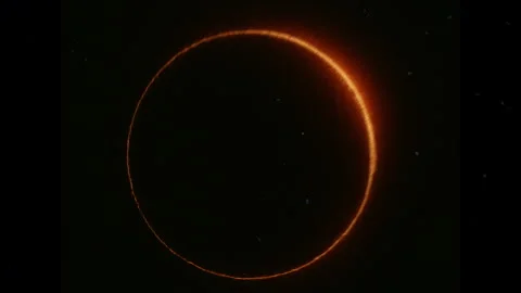 Burning ring of fire: solar eclipse montage Stock Footage 309299136