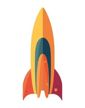 Burning rocket flying through galaxy Stock Illustration
