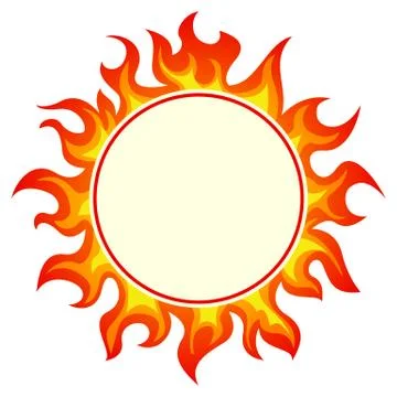 Burning round frame Stock Illustration