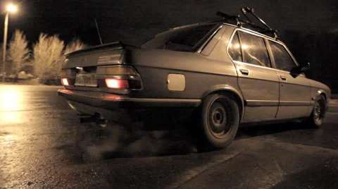Burning Rubber night Stock Footage 52935201