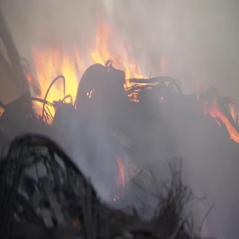 Burning rubber tires Stock Footage 69449290