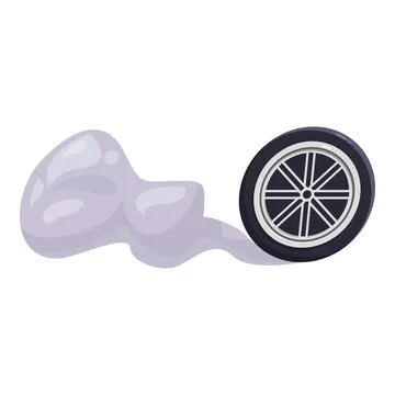 Burning rubber wheel leaving smoke trail, speed and friction concept Stock Illustration