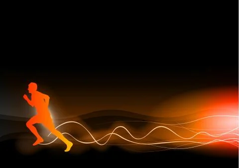 Burning runner Illustrazione stock