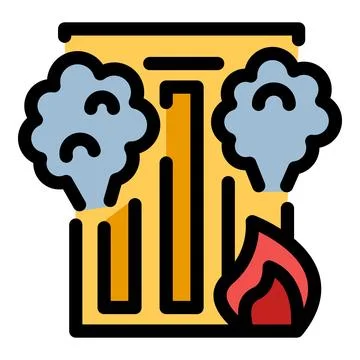 Burning server room experiencing fire and smoke damage 스톡 일러스트