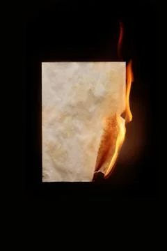 Burning sheet of paper Stock Photos