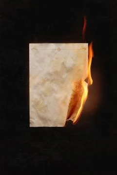 Burning sheet of paper Stock Photos