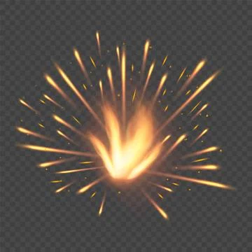 Burning shiny sparkler firework. Realistic light effect. Magic light.Vector.. Stock Illustration