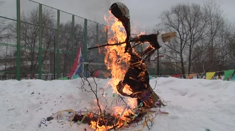 Burning Shrovetide  Stock Footage 1184209