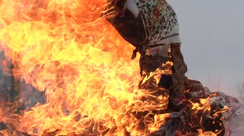 Burning Shrovetide Stockbeeldmateriaal 1184240