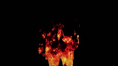 Burning Silhouette. Fire Inside of Human Stock Footage 130992121
