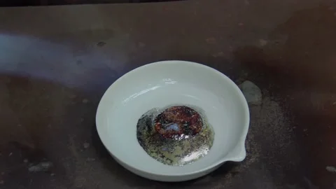 Burning silver at high flame in plate Stock-Footage 157755144