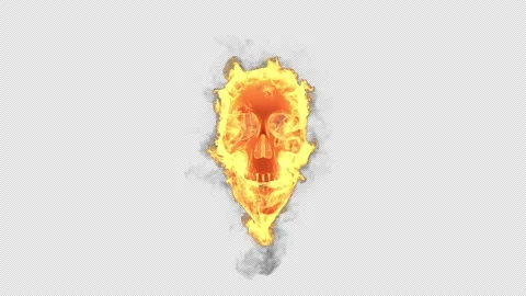 Burning skull - with alpha channel. Stock Footage 257388914