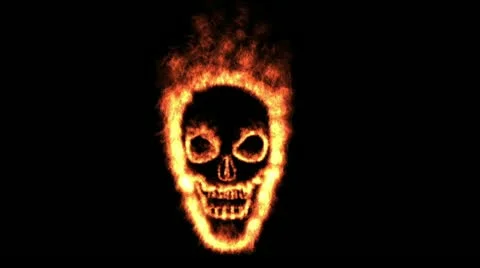 Burning skull with alpha ! Video stock 12461402
