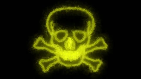 Burning skull. Animation on a black background. Stock Footage 151920273