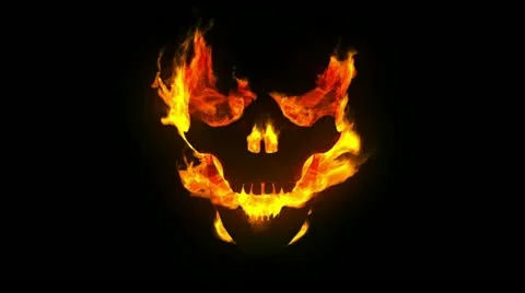 Burning skull Stock Footage 12523498