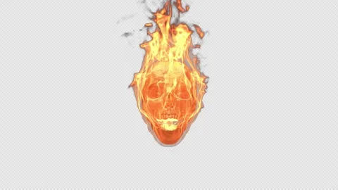 Burning Skull Stock Footage 265755294