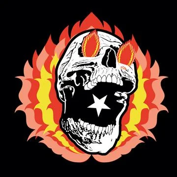 Burning skull Stock Illustration