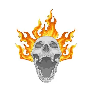 Burning Skull Illustration Stock Illustration
