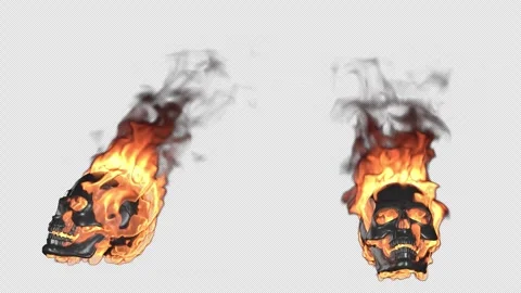 Burning skull on transparent background with alpha channel. Stock Footage 279316650
