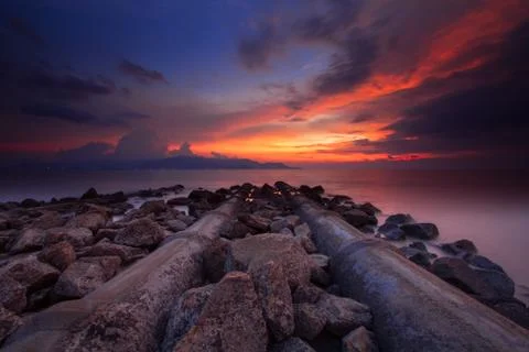 Burning on sky Stock Photos