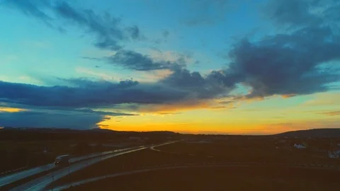 Burning sky at the sunset. 4K Stock Footage 116883713