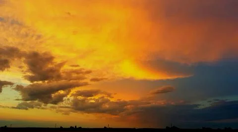 Burning sky sunset Stock Photos
