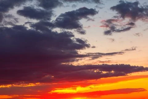 Burning sky with twilight Stock Photos