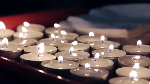 Burning small candles Stock Footage 221501027