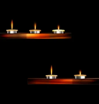 Burning small candles Stock Illustration