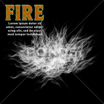 Burning smoke fire flame and sparks lighting up the dark night PSD Template