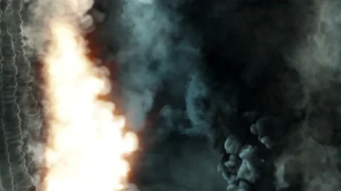Burning smoke or steam side frame in slow motion - pollution concept 動画素材 220851987