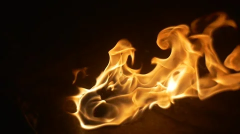 Burning Smut Fire Close Up Slow Motion Requisite Props of Dance Troupe After Video stock 58641379