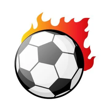 Burning Soccer ball in flames vector illustration Stock Illustration