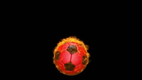 Burning Soccer Ball Stock Footage 135822887