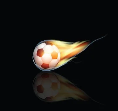 Burning soccer ball Stock Illustration