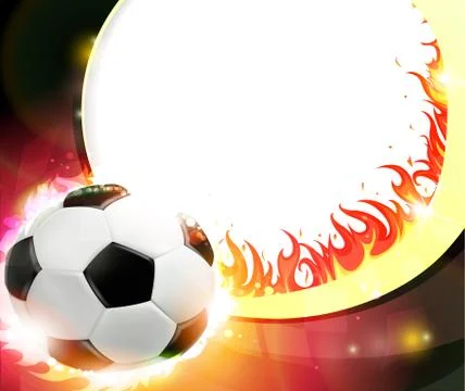 Burning soccer ball Stock Illustration