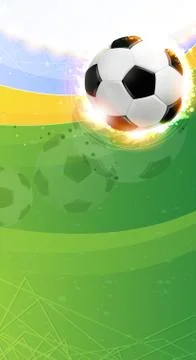 Burning soccer ball on playing field 스톡 일러스트