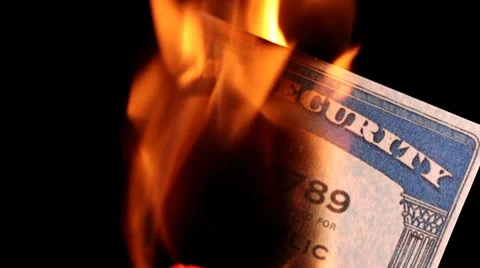Burning Social Security Card Stock-Footage 8520252