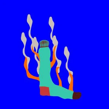 Burning sock Stock Illustration
